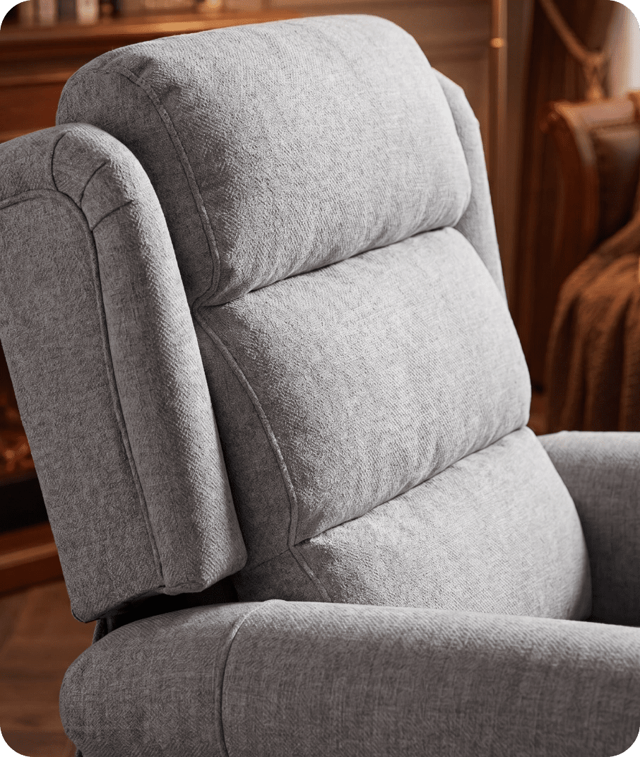 Cambridge Light Grey Fabric Rise & Recline Mobility Chair
