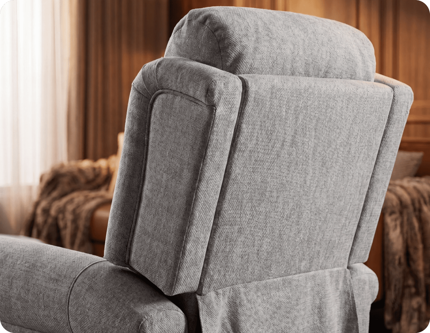 Cambridge Light Grey Fabric Rise & Recline Mobility Chair