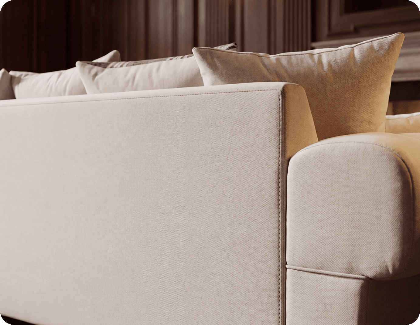 Florence Scatter Back Cream Fabric Corner Sofa