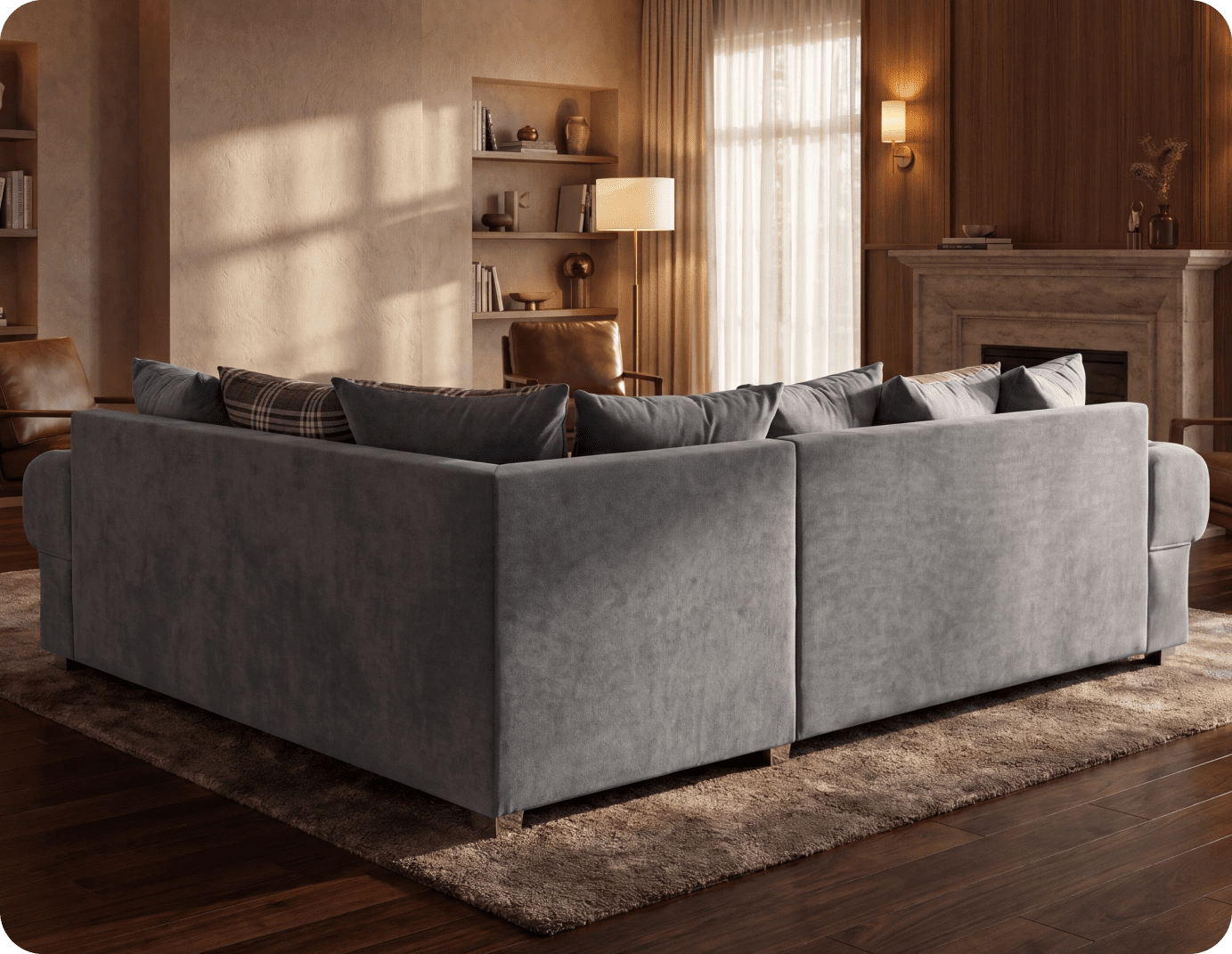 Florence Scatter Grey Fabric Right Corner Sofa