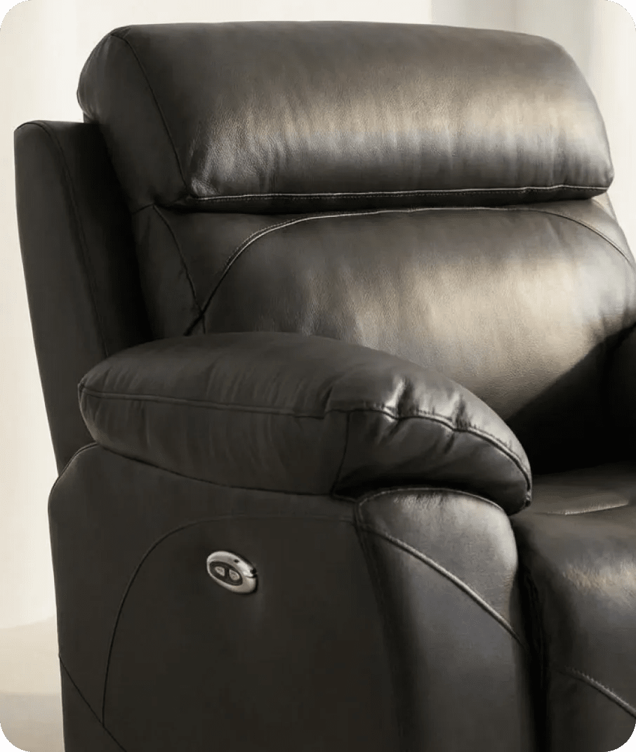 Milano Grey Leather Power Recliner Armchair