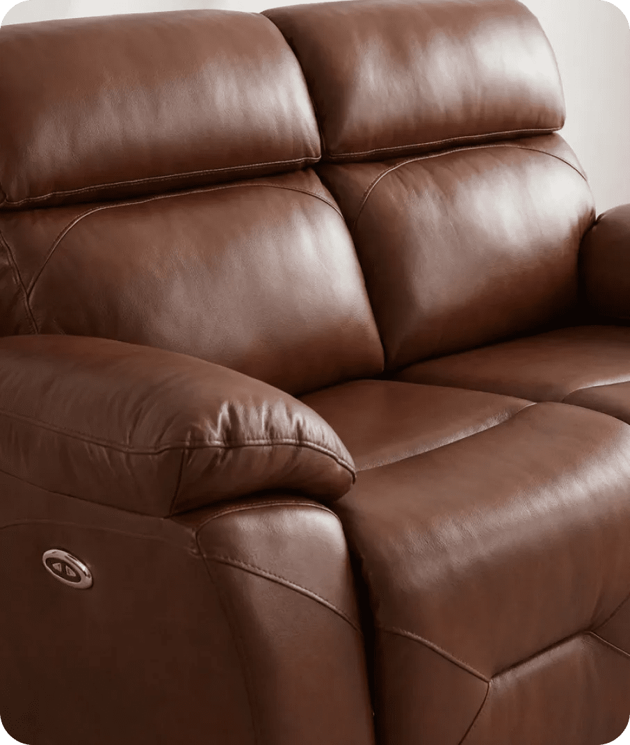 Milano Genuine Leather Tan Electric Power Recliner 2 Seater