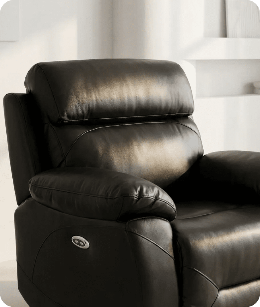 Milano Black Leather Electric Recliner Armchair