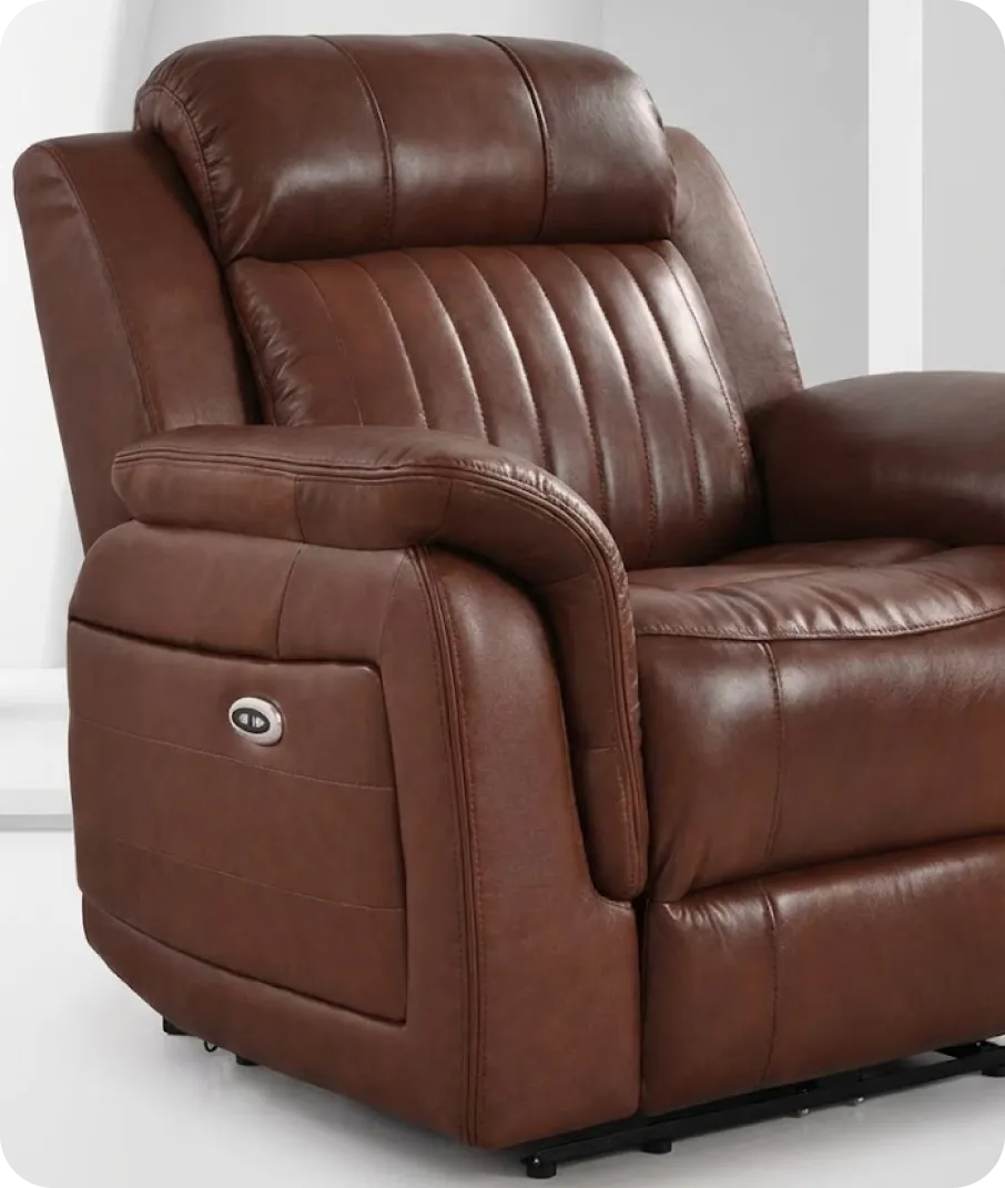 Martini Tan Leather Electric Recliner Armchair