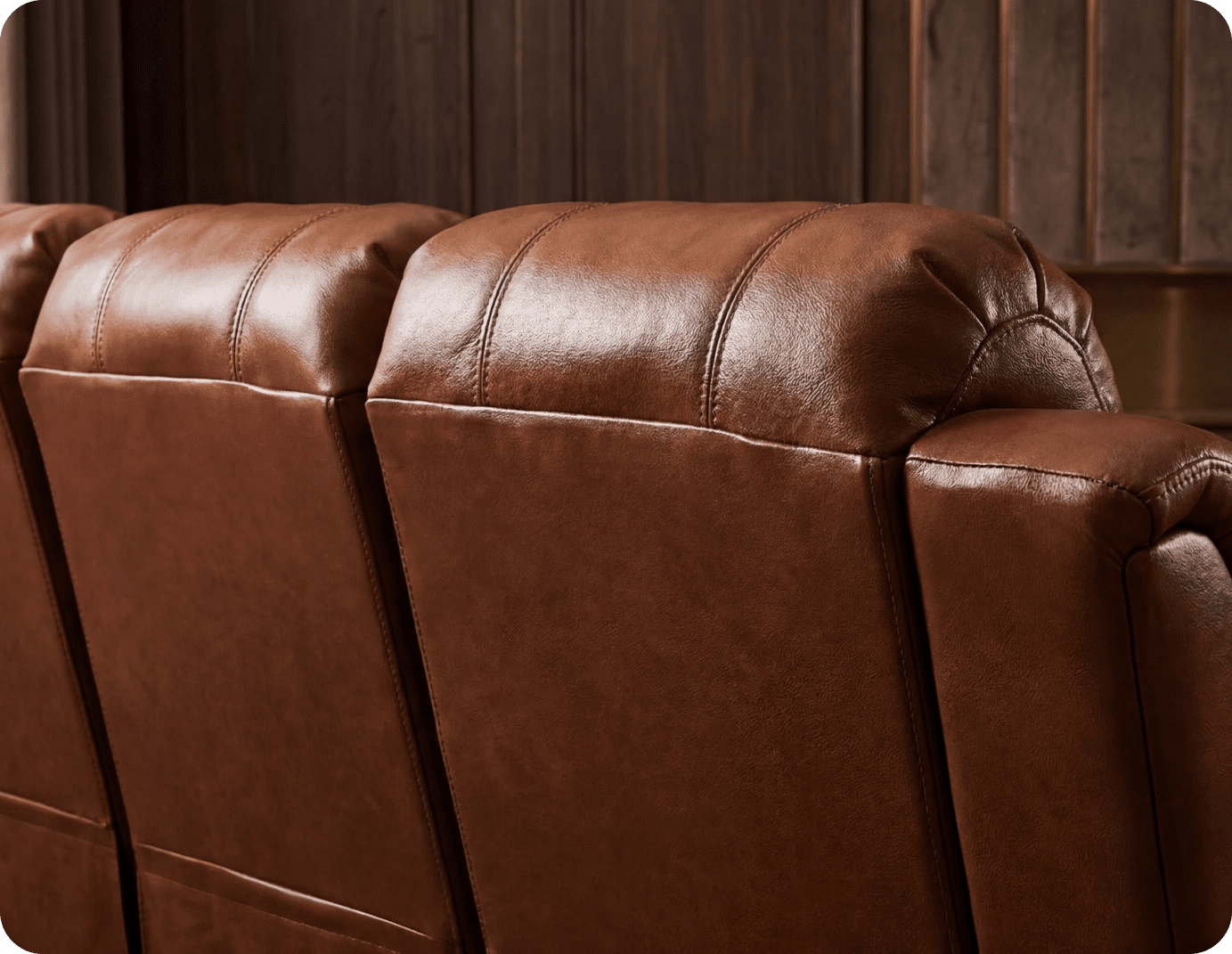 York Tan Leather 3 Seater Manual Recliner Sofa