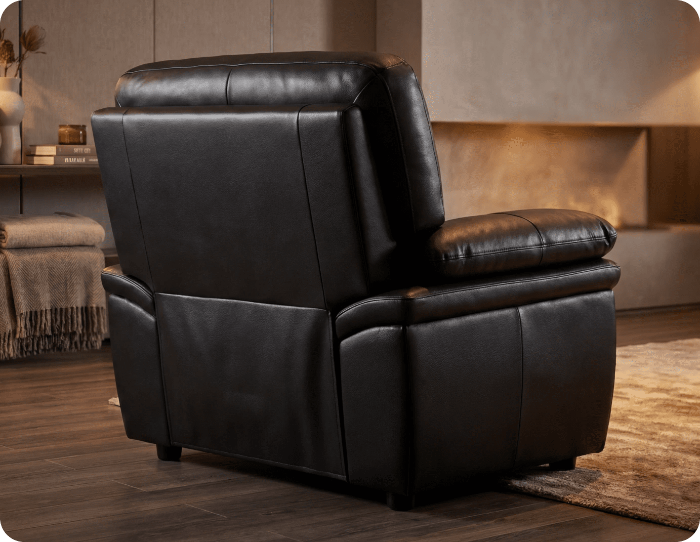 Florence Black Leather Armchair