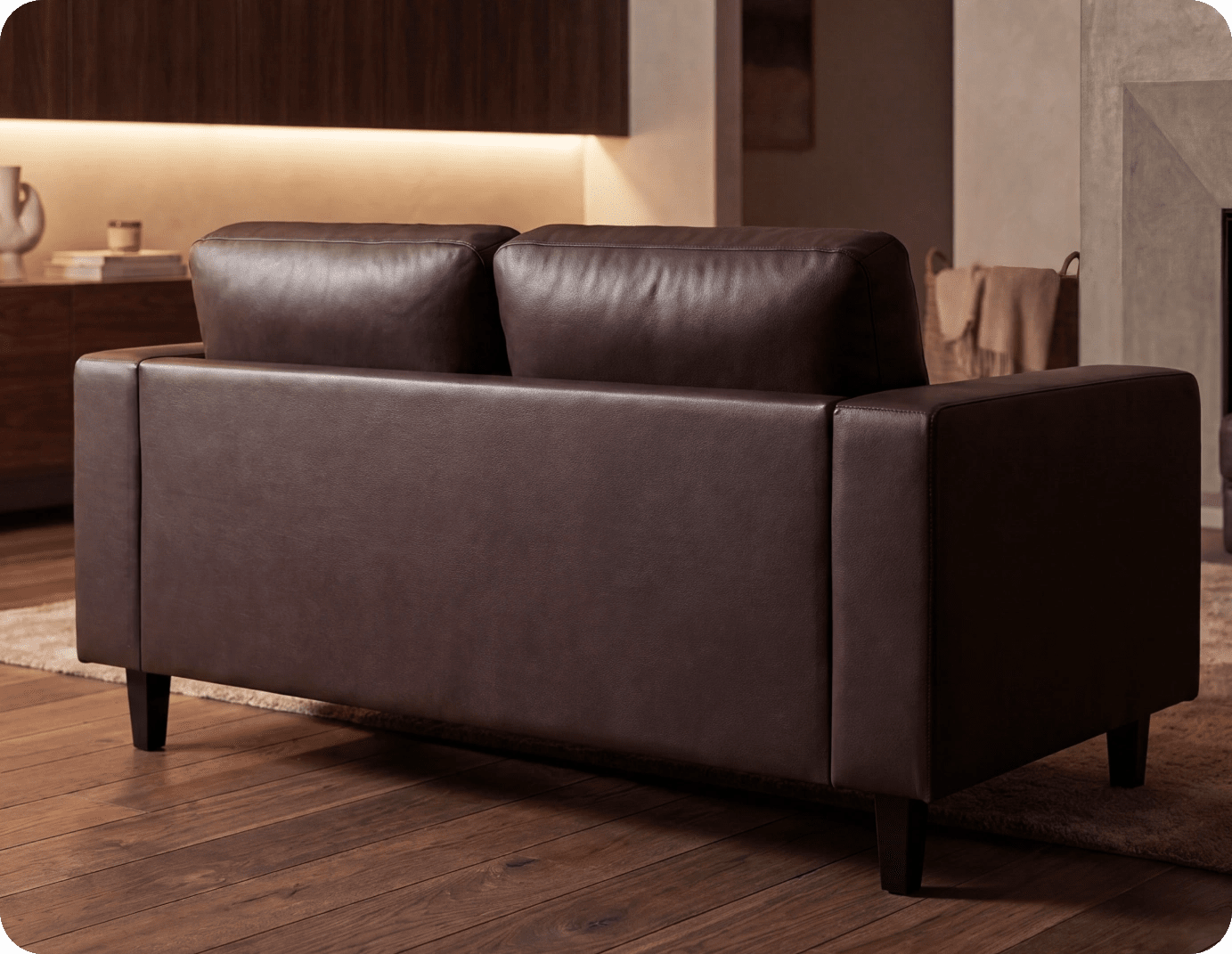 Nova Brown Leather 2 Seater Sofa