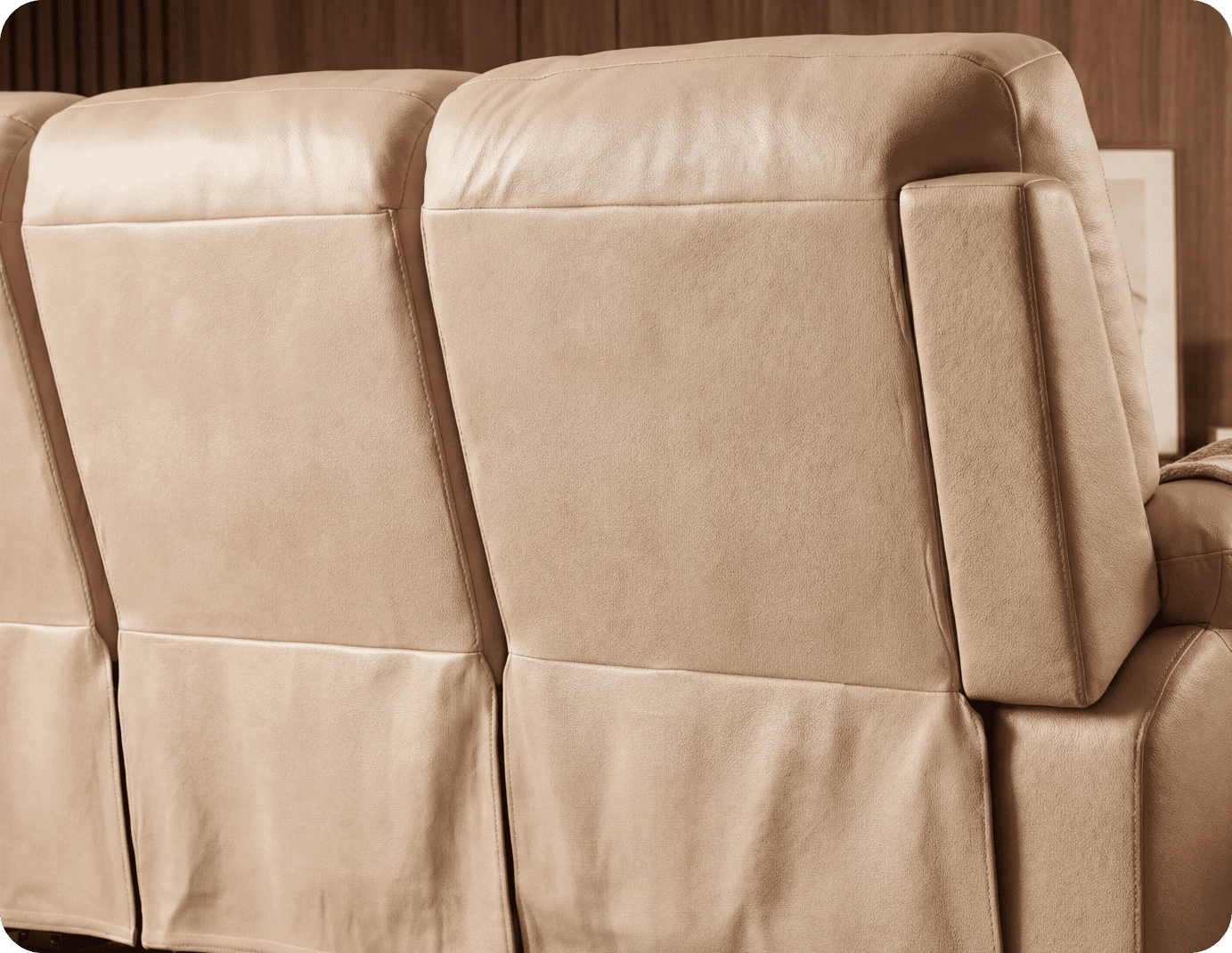 Torino Genuine Leather Cream Electric Power Recliner 3 Seater Sofa