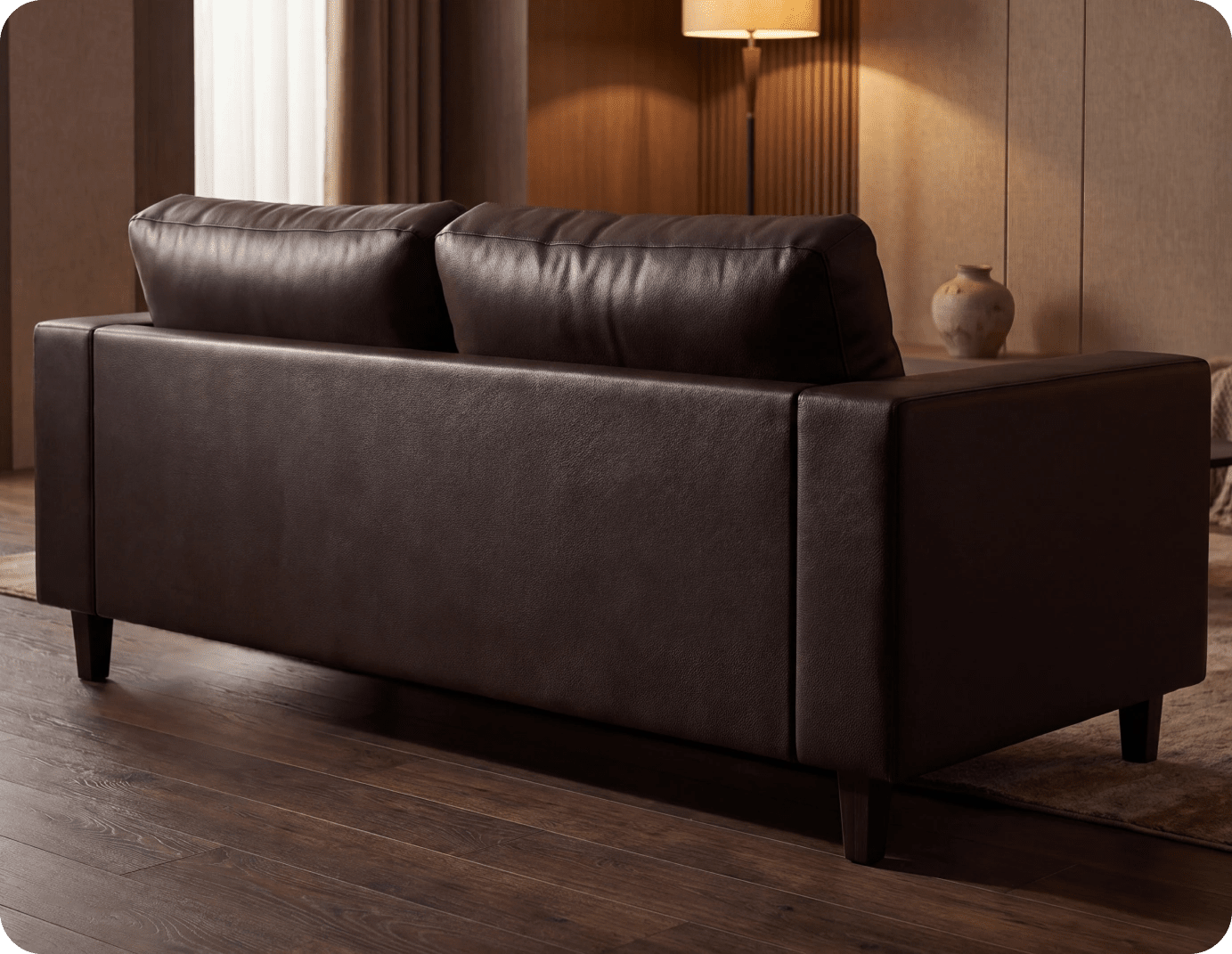 Nova Brown Leather 3 Seater Sofa
