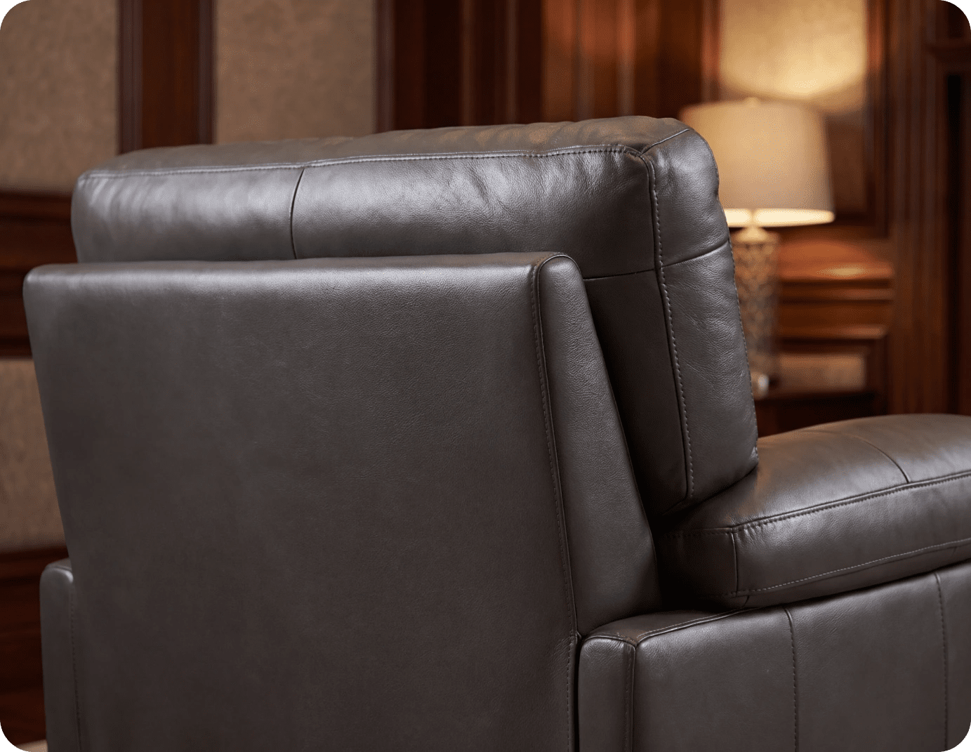 Dalmore Genuine Leather Grey Armchair