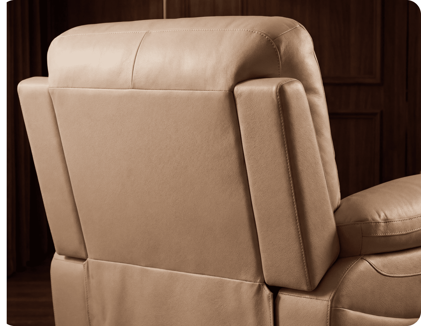 Torino Genuine Leather Cream Electric Power Recliner Armchair