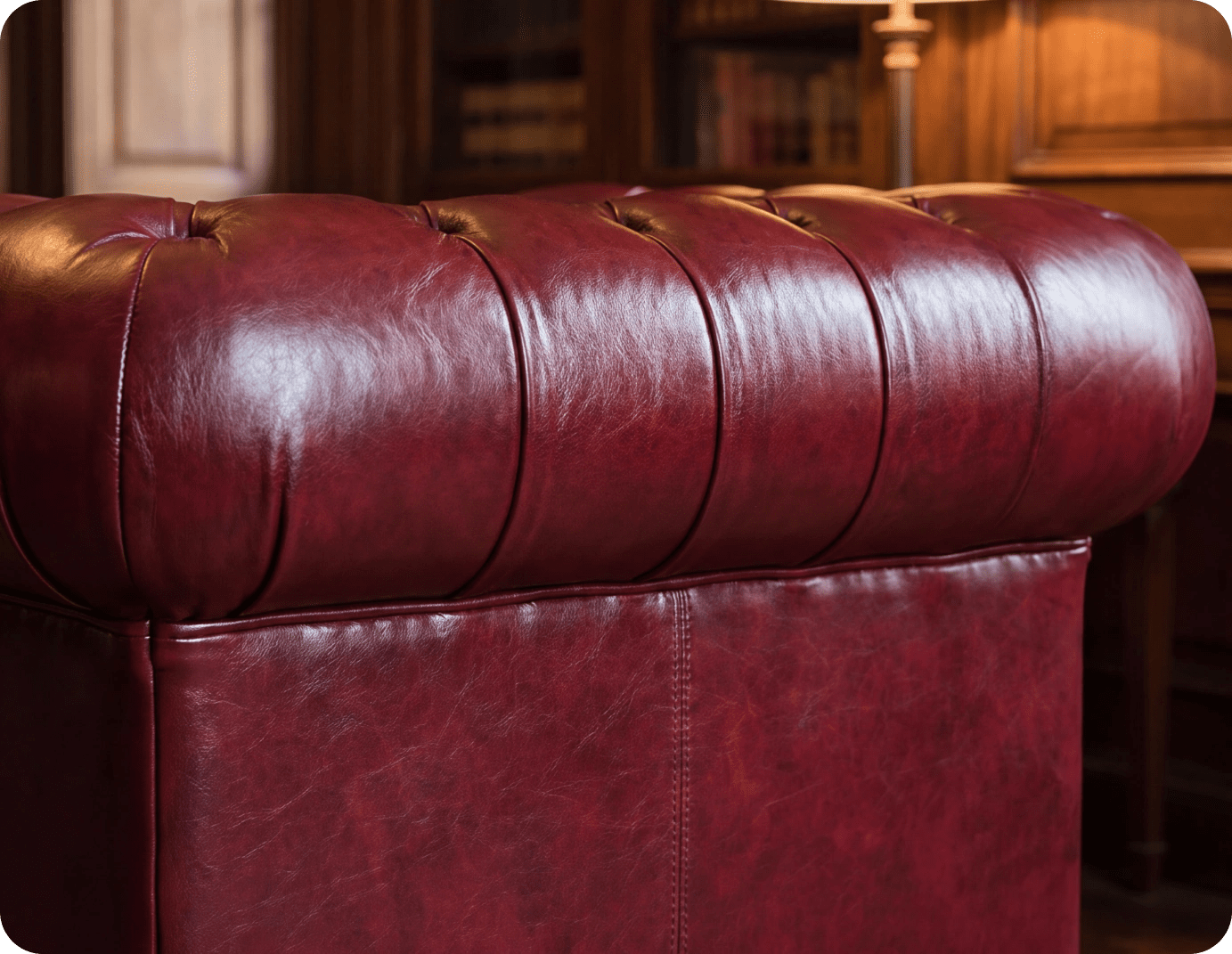 Chesterfield Red Leather Antique Armchair