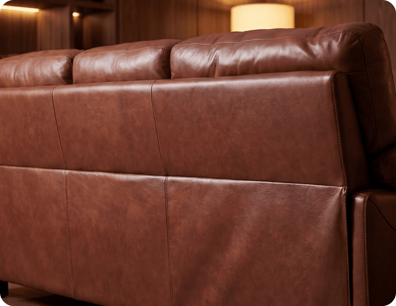 Dalmore Genuine Leather Tan 3 Seater Sofa