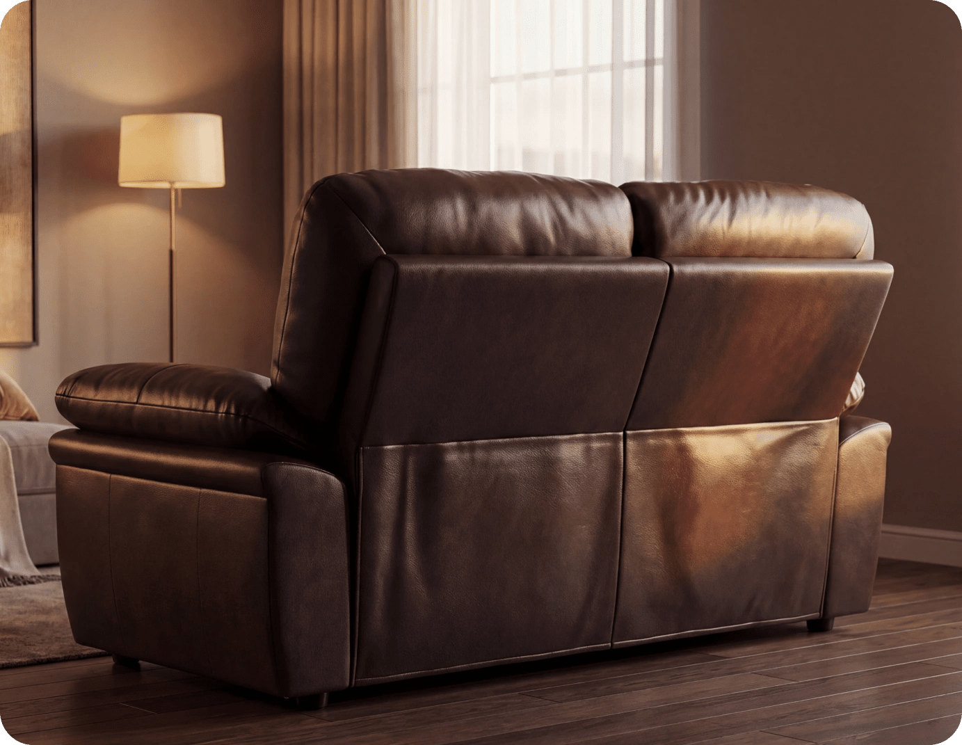 Florence Brown Leather 2 Seater Sofa