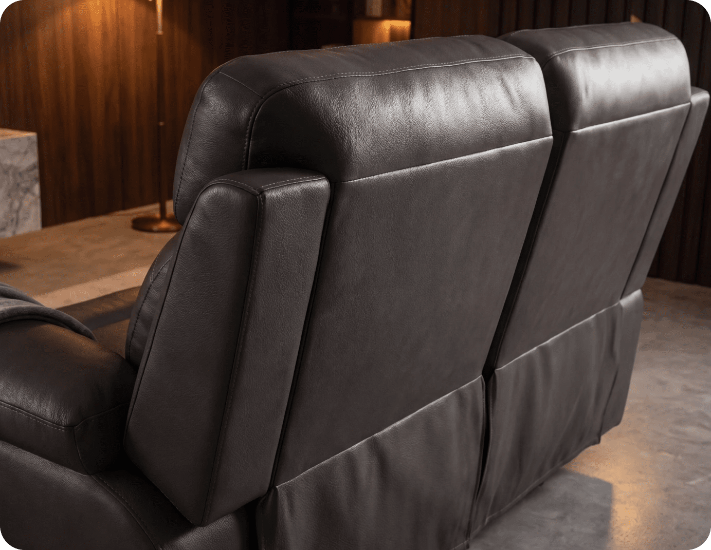 Torino Genuine Leather Grey Electric Power Recliner 2 Seater Sofa