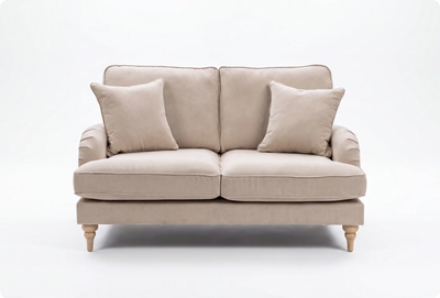 Livie Cream Fabric Two Seater