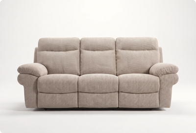 Lunaro Beige Fabric Electric Recliner 3 Seater Sofa