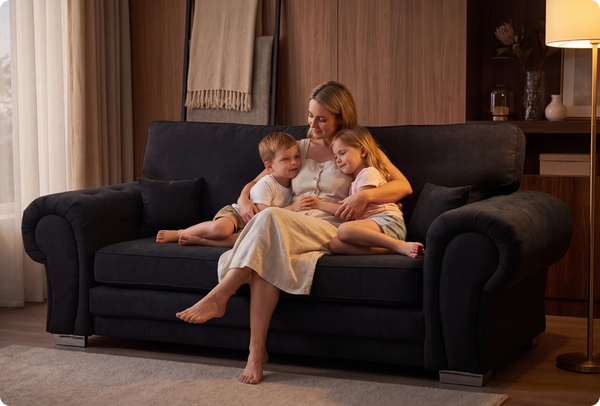 Florence High Back Black Fabric 3 Seater Sofa Bed