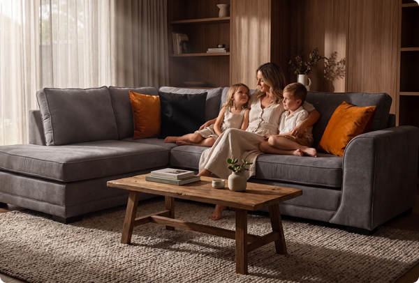 Orka Sofa Grey Fabric Left Hand Corner Sofa - LHC