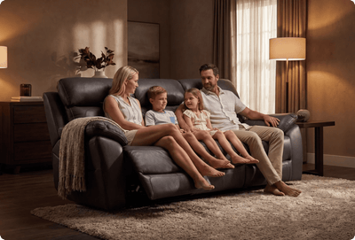 Torino Genuine Leather Grey Electric Power Recliner 3 Seater Sofa