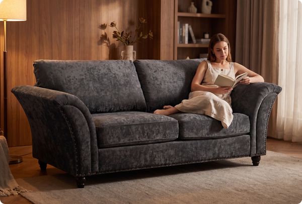 Cotswold Grey Fabric 3 Seater Sofa
