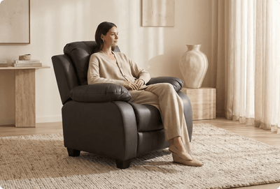 Veloura Grey Leather Armchair