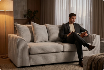 Oxford Shark Fabric 3 Seater Sofa
