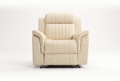 Martini Genuine Leather Cream Electric Recliner Armchair