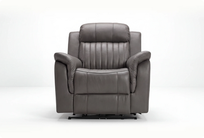 Martini Genuine Leather Grey Electric Recliner Armchair