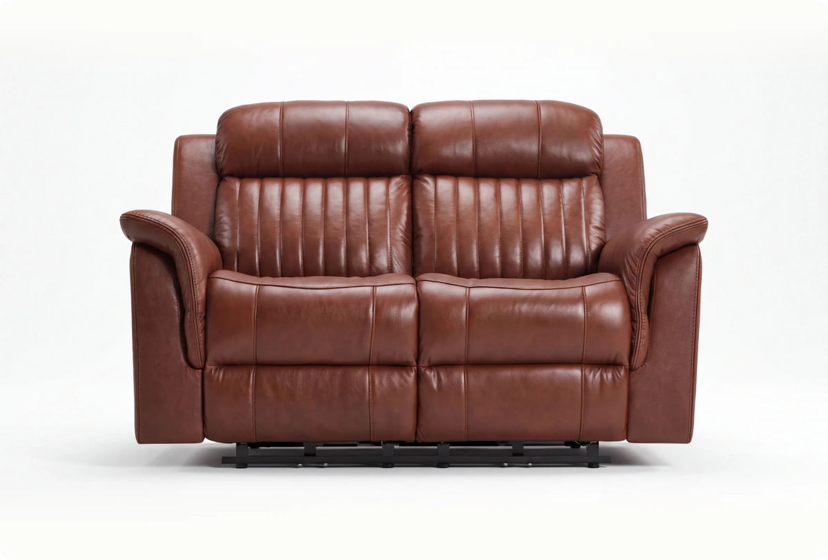 Martini Genuine Leather Tan Electric Power Recliner