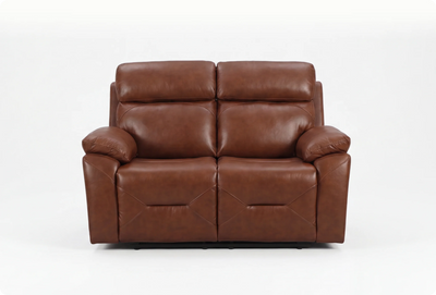 Milano Genuine Leather Tan Electric Power Recliner 2 Seater