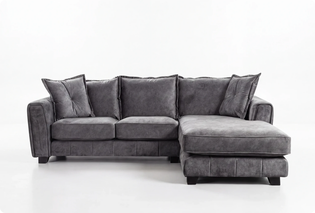 Richmond Right Hand Grey Fabric Corner