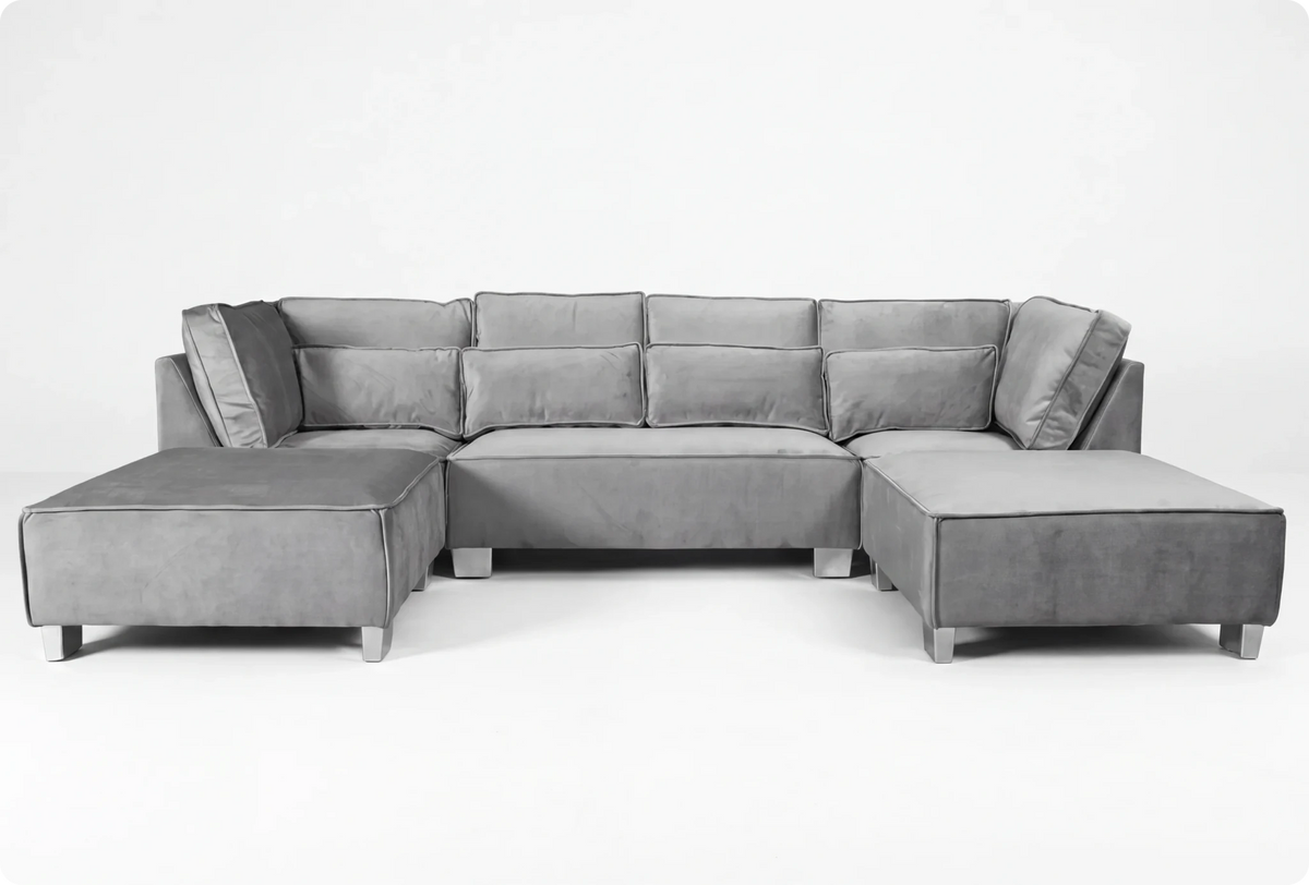 royale grey u shape sofa