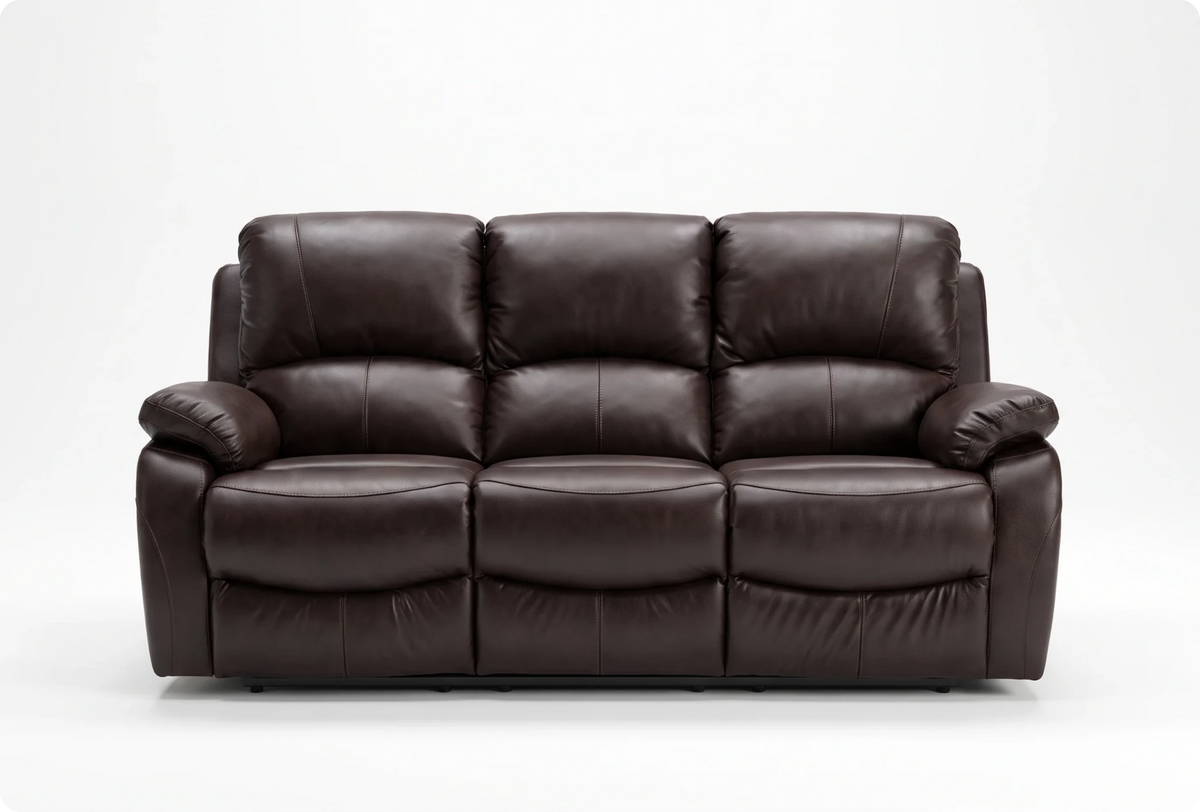 Serano Brown Leather Manual Recliner 3