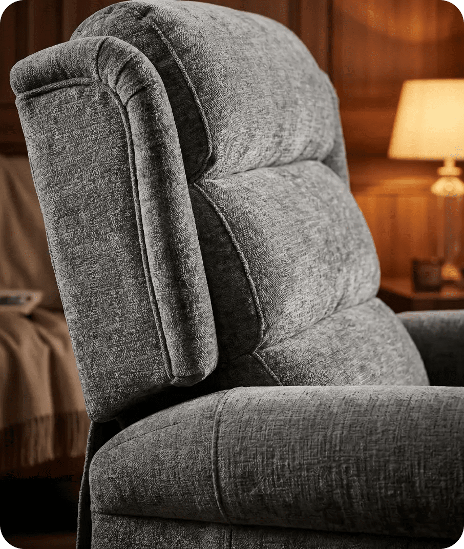 Cambridge Grey Fabric Rise & Recline Mobility Chair