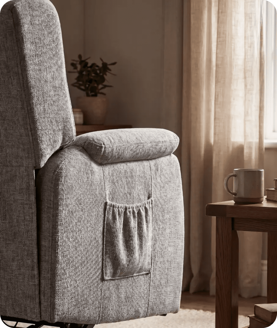 Oliver Light Grey Fabric Rise & Recline Mobility Chair