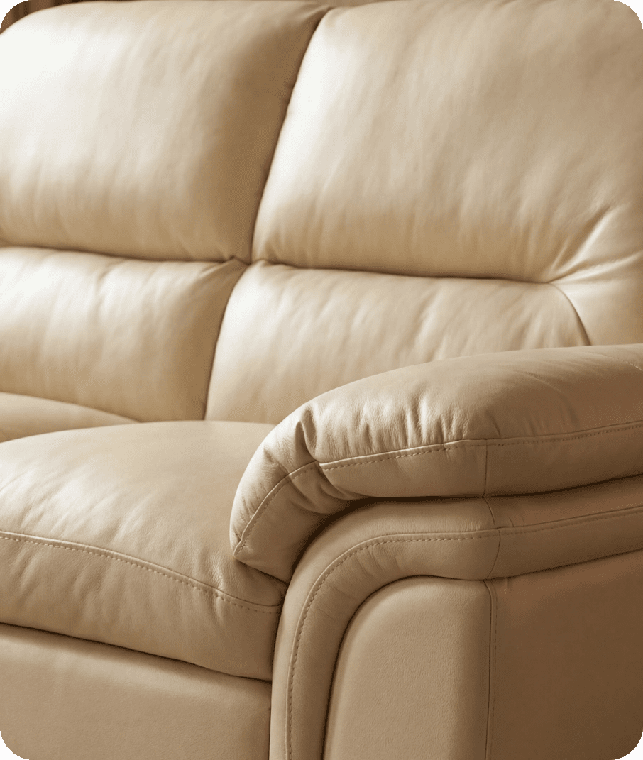 Florence Cream Leather 2 Seater Sofa