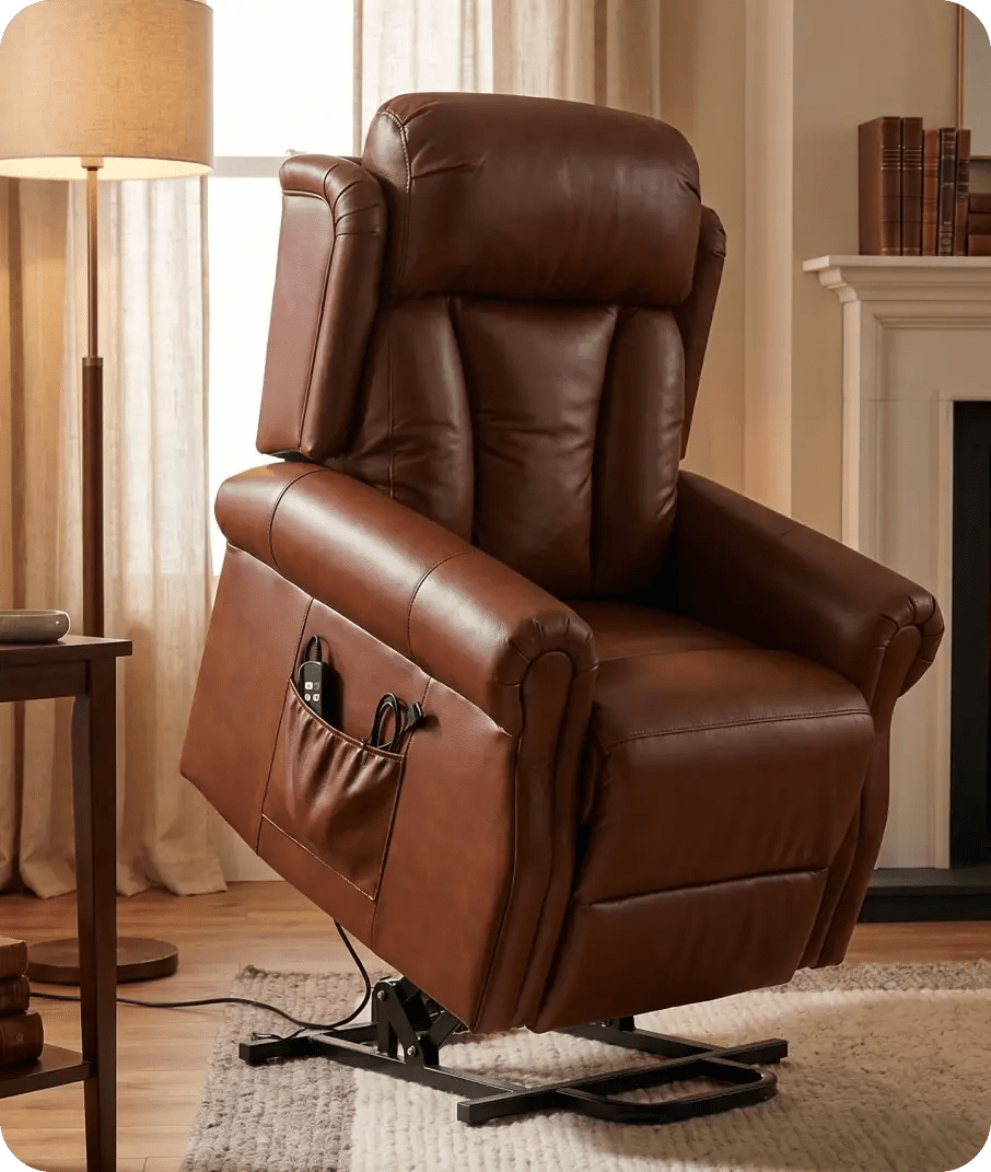 hunson-tan-leather-rise-and-recline-chair-in-a-uk-living-room