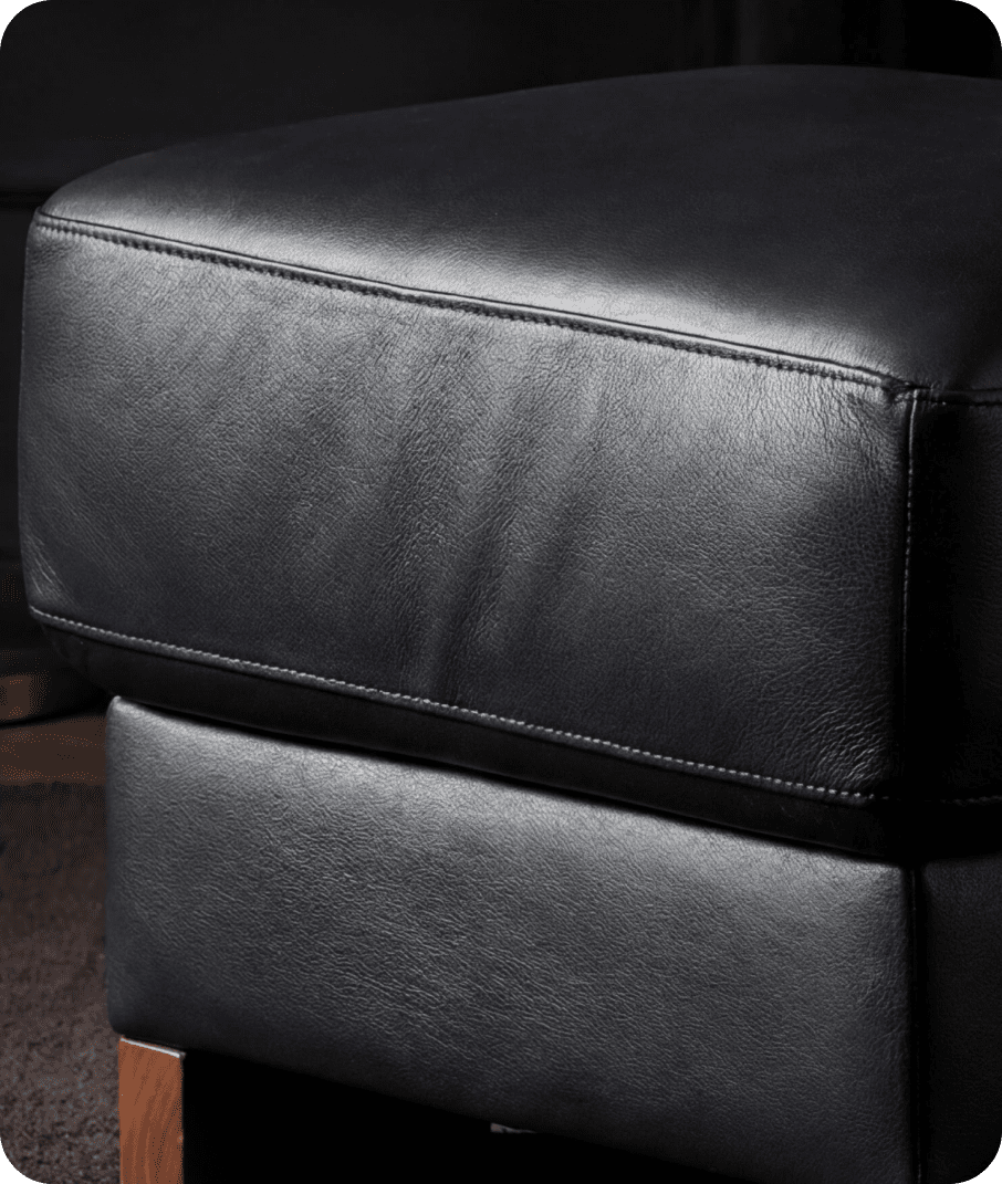 Dalmore Genuine Leather Black Footstool