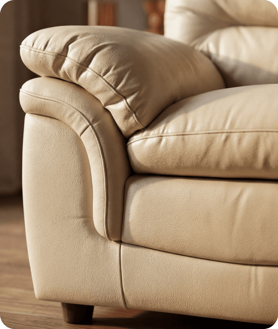 Florence Cream Leather 3 Seater Sofa
