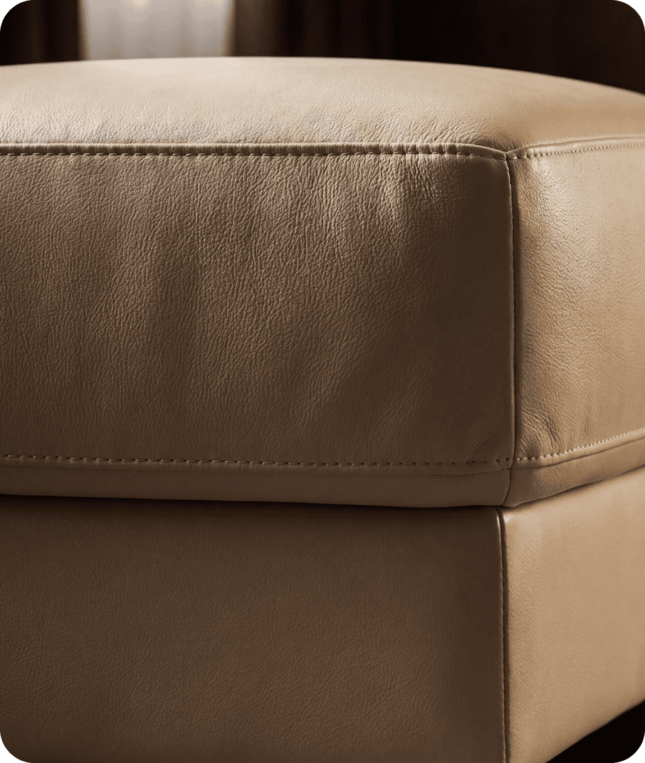 Dalmore Genuine Leather Cream Footstool