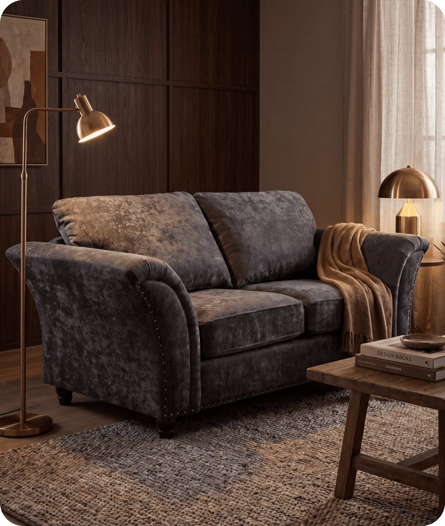 Cotswold Grey Fabric 2 Seater Sofa