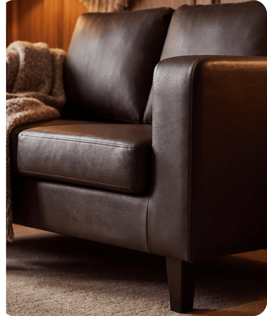 Nova Brown Leather 2 Seater Sofa