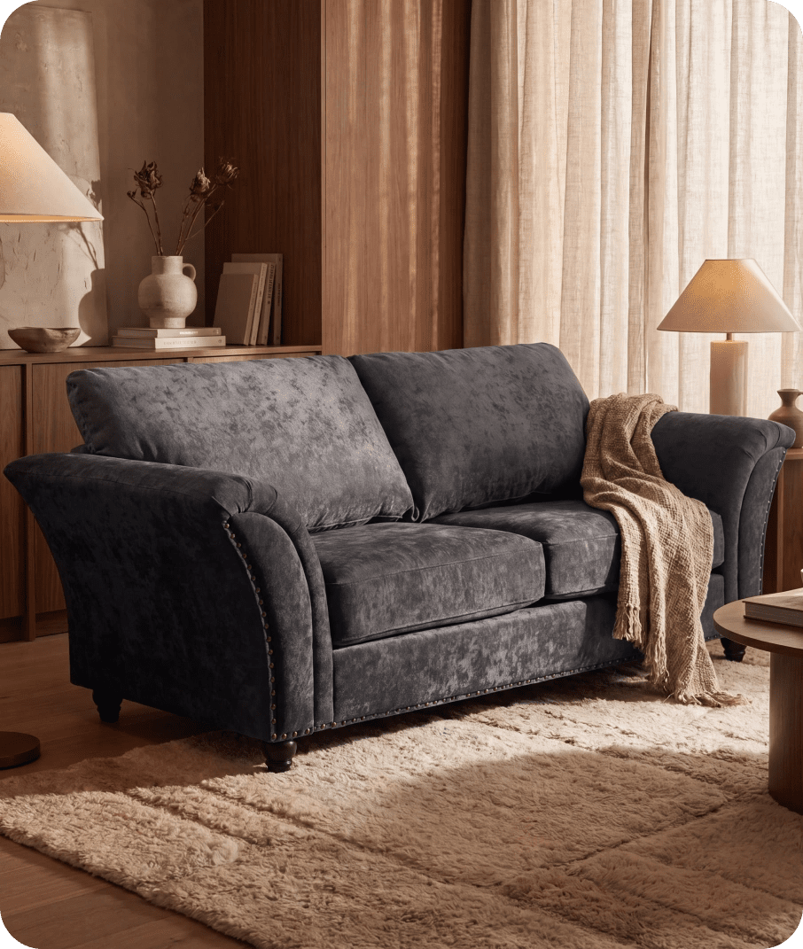 Cotswold Grey Fabric 3 Seater Sofa