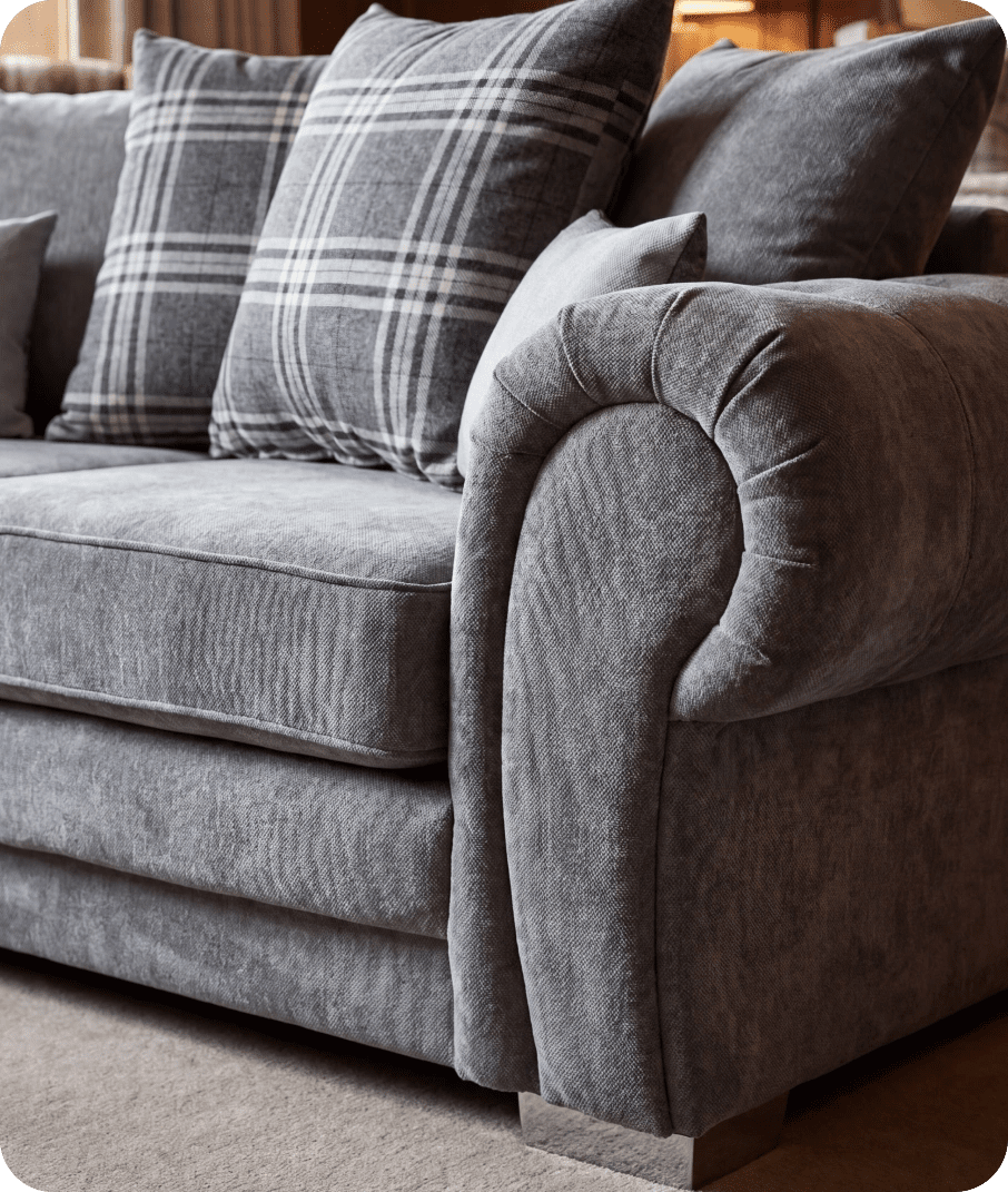 Florence Scatter Grey Fabric 3 Seater Sofa