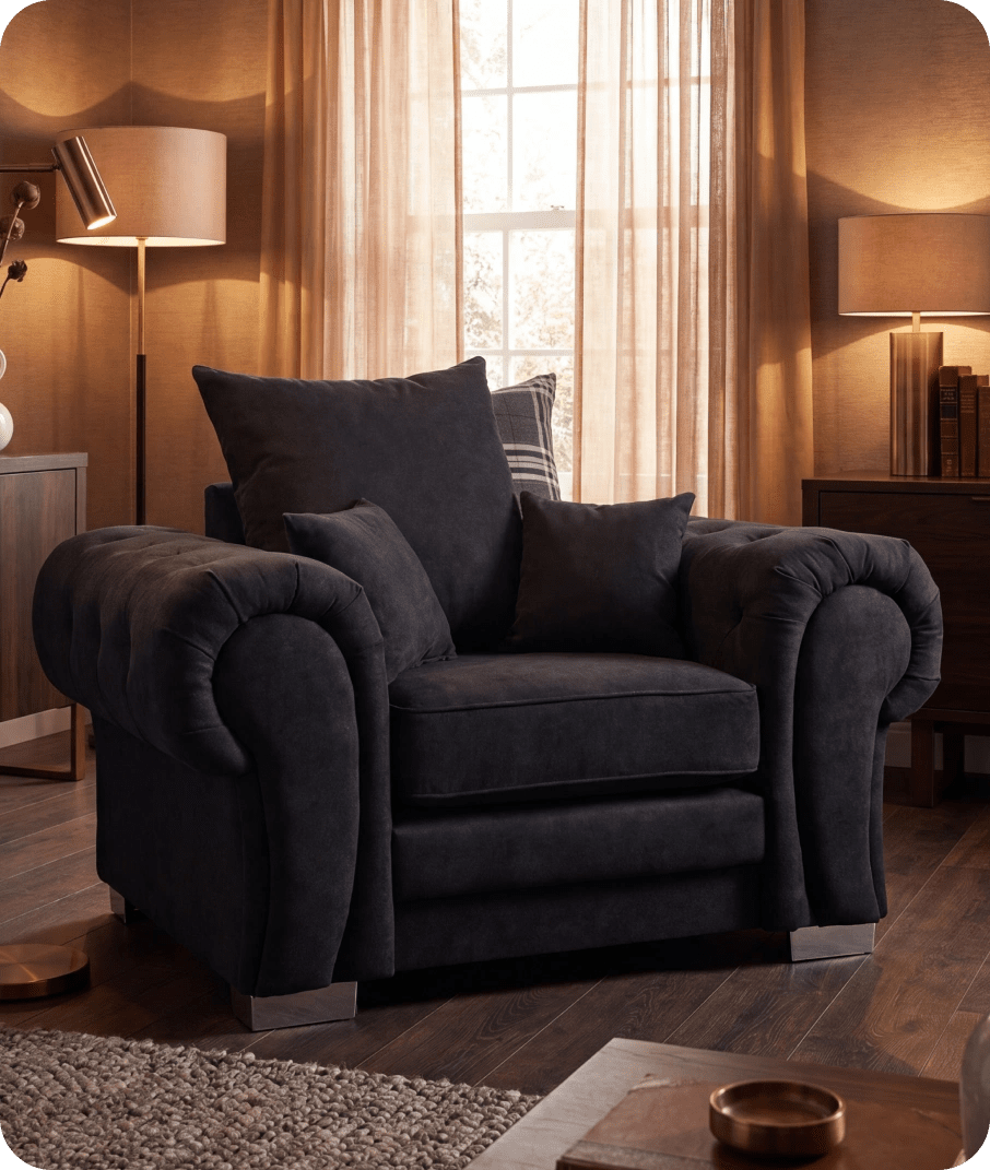 Florence Scatter Black Fabric Armchair