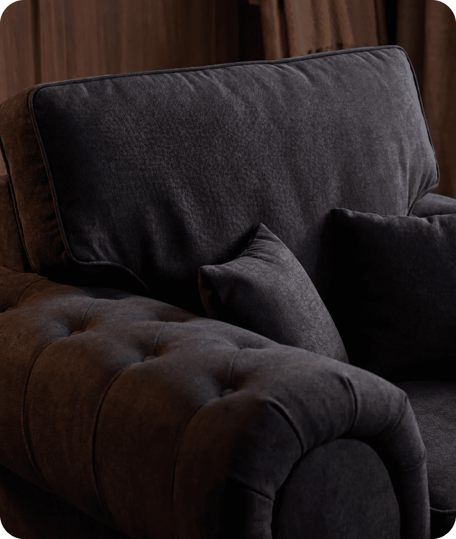 Florence High Back Black Fabric Armchair