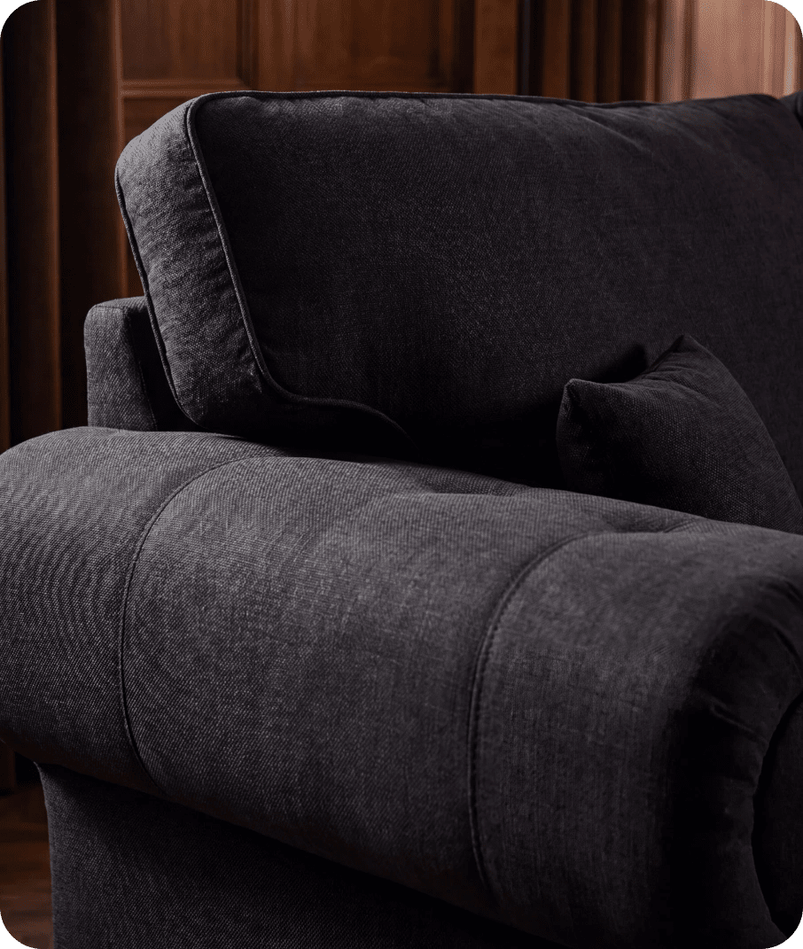 Florence High Back Black Fabric 3 Seater Sofa Bed