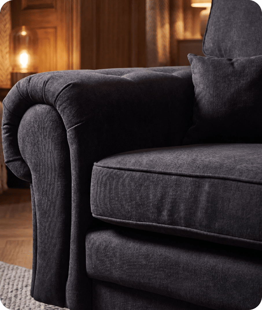 Florence High Back Black Fabric 3 Seater Sofa Bed