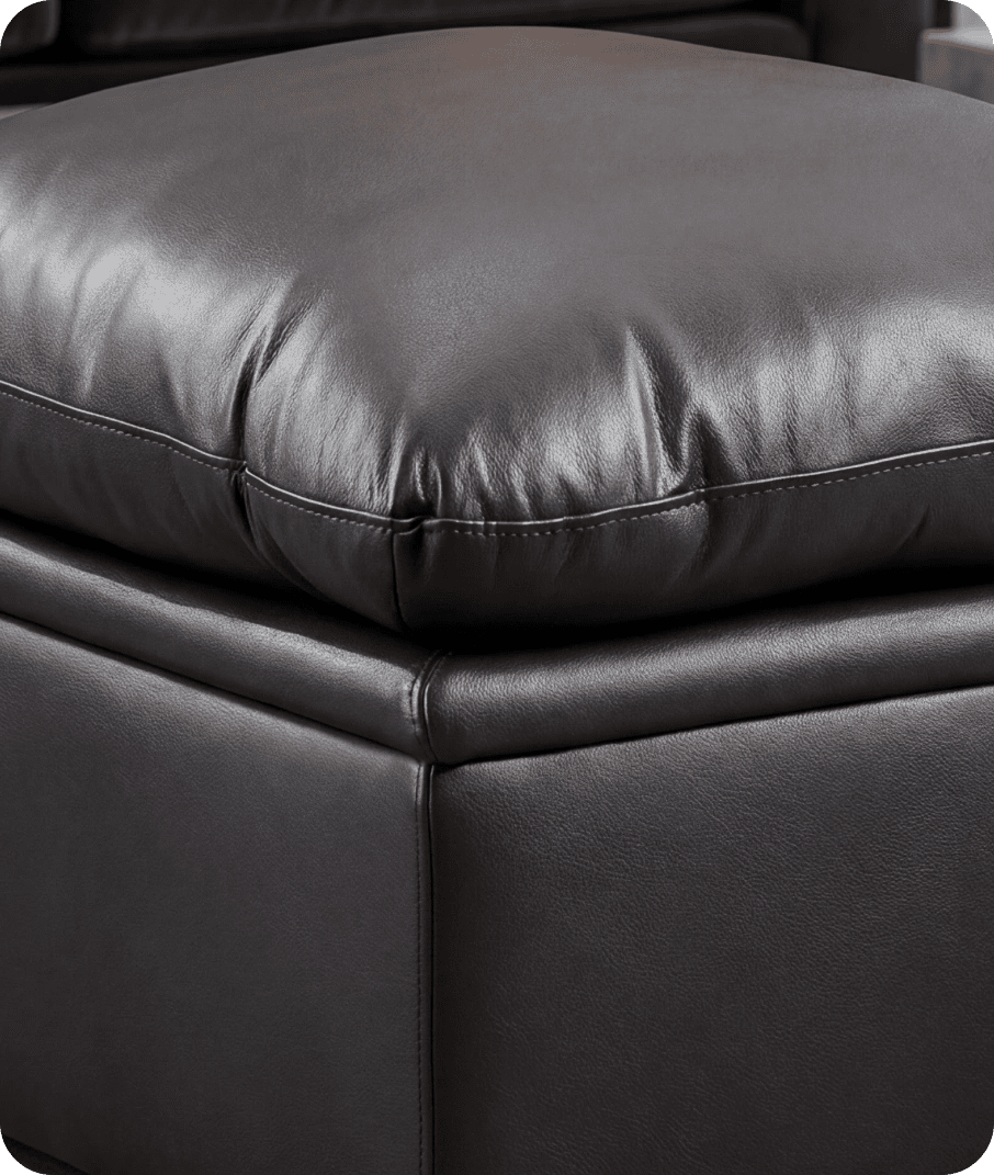 Florence Grey Leather Footstool